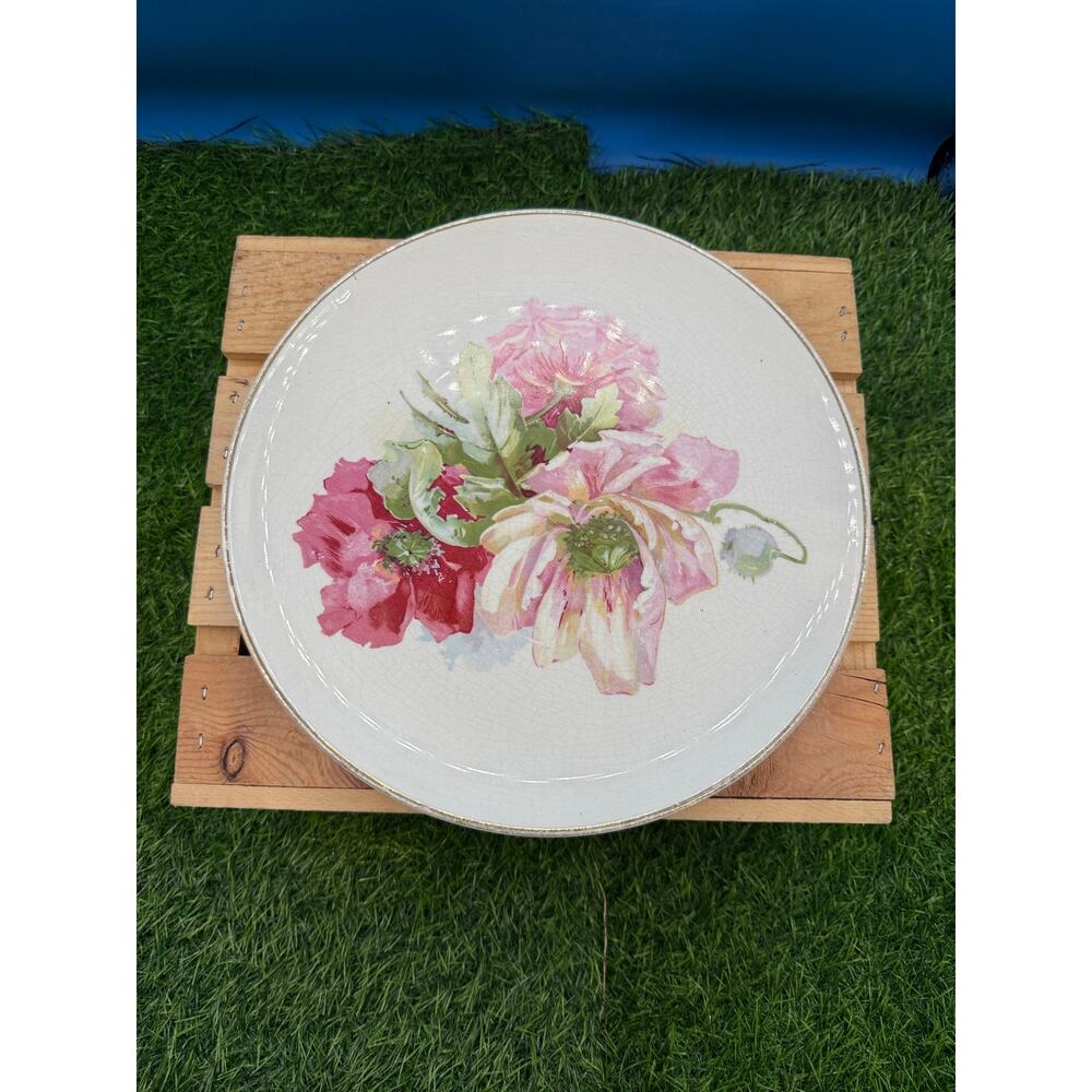 Antique Dresden Porcelain Cabinet Plate - (Floral Design)